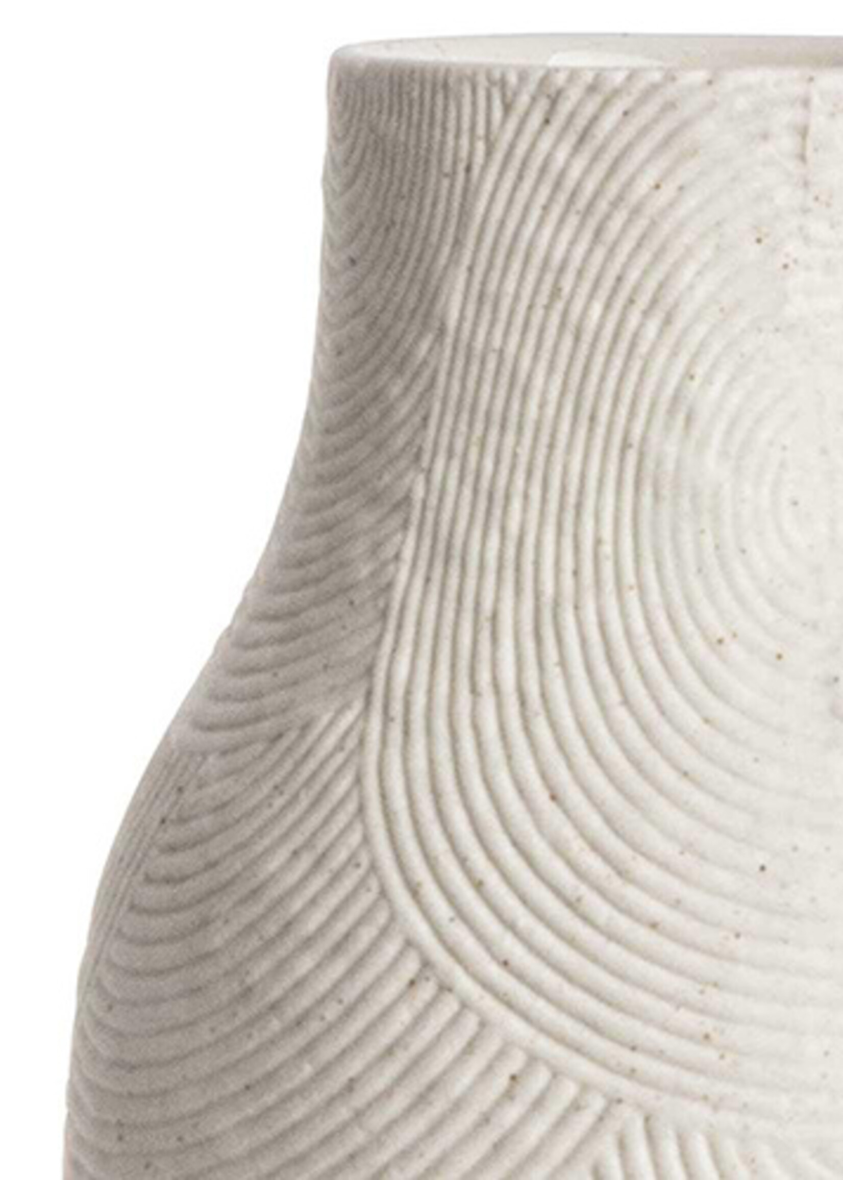 Gusta Vaas met lijntjes wit