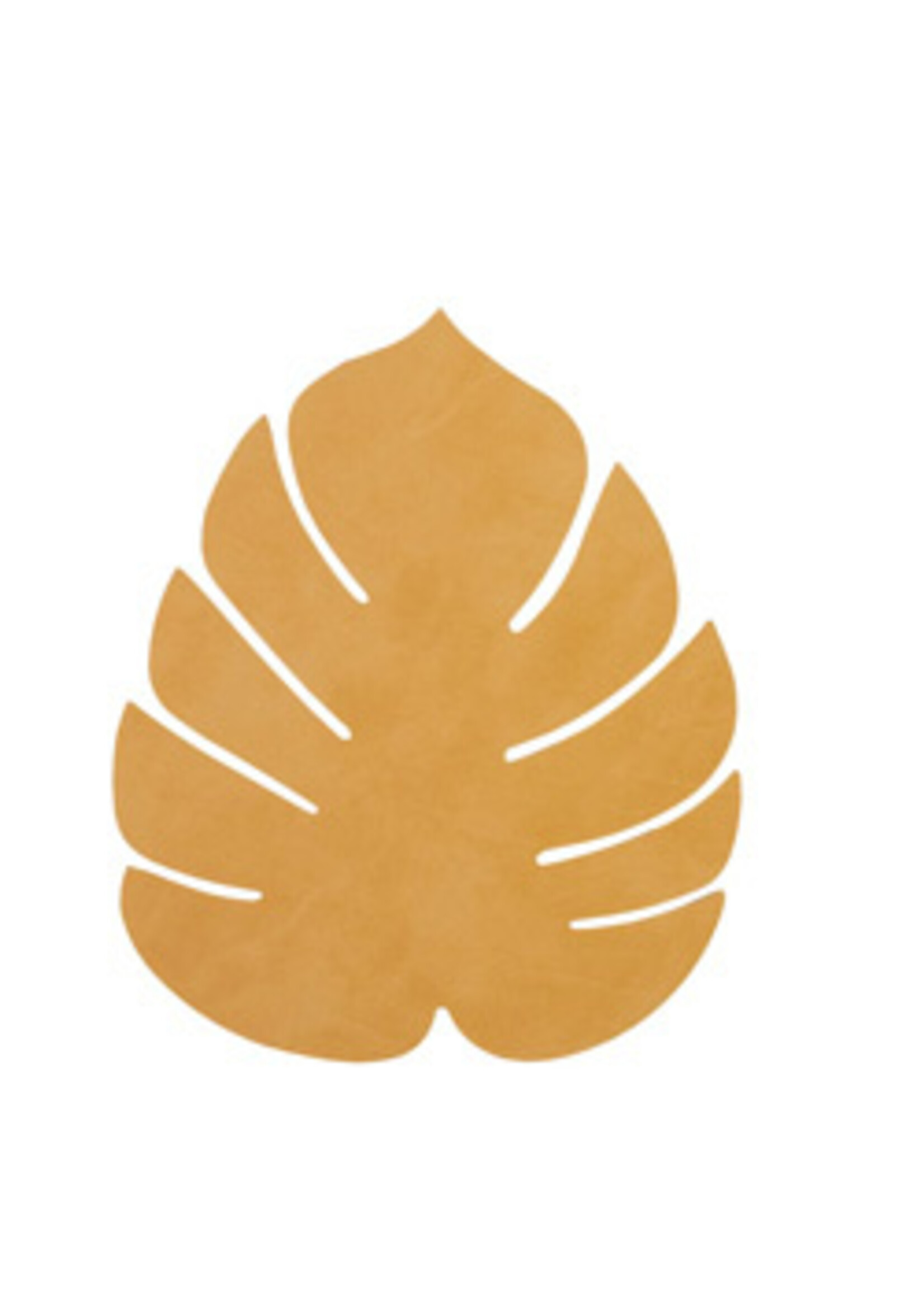 LindDNA Placemats curve LEAF en cuir nupo ocre