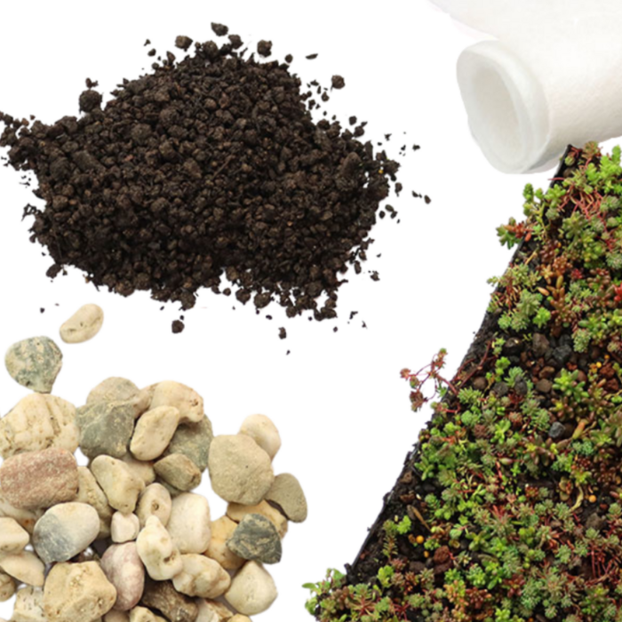 Simplysedum Sedummat | Per M2 | Incl. onderdoek, substraatkorrels en grindrand