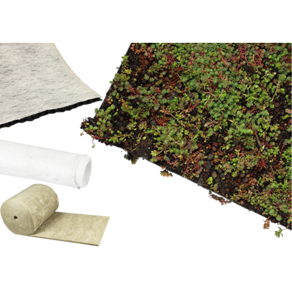 Sedummat | Per M2 | Incl. onderdoek, drainage en substraatrol