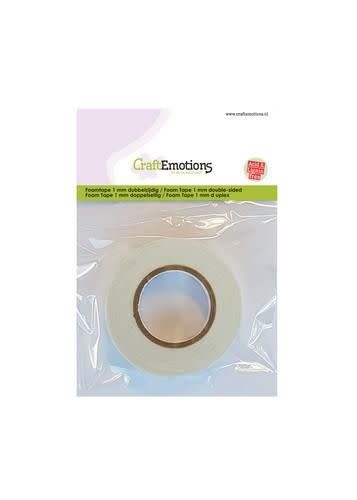 CraftEmotions CraftEmotions Foam tape 1 mm dubbelzijdig 2 MT  1 RL