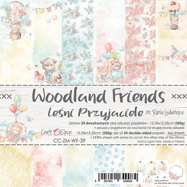 craftoclock woodland friends 15.2x15.2