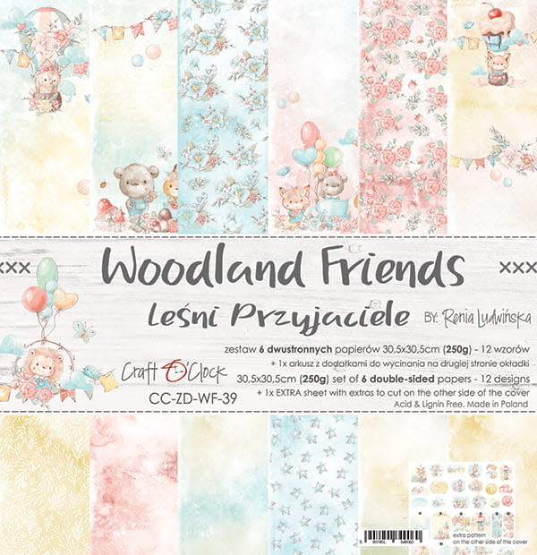 craftoclock woodland friends 30.5x30.5