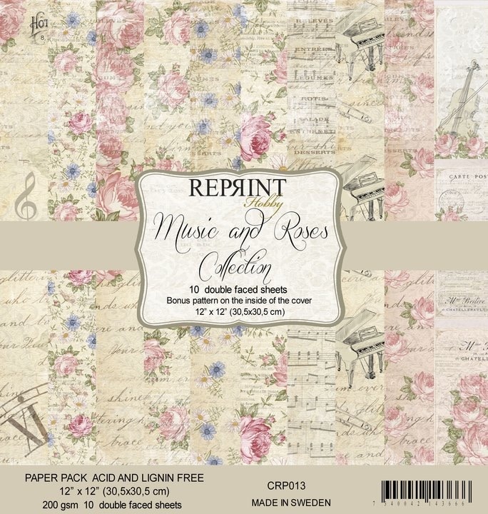 Reprint Reprint Music & Roses 12x12 Inch Paper Pack (CRP013)