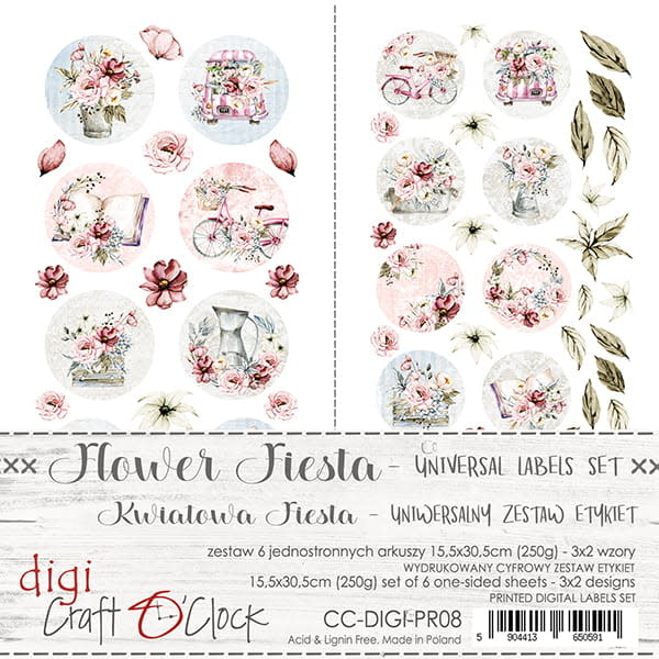 craftoclock LABELKIT - 08 - FLOWER FIESTA - UNIVERSELE KIT