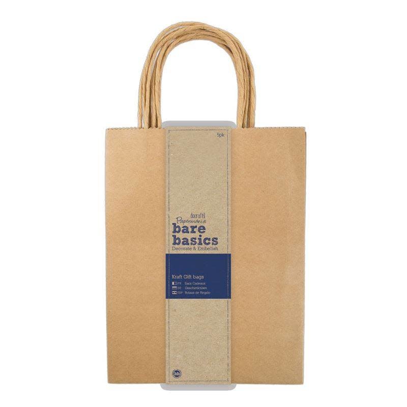 Papermania Papermania Bare Basics Large Kraft Gift Bags (5 pcs) (PMA 174204)