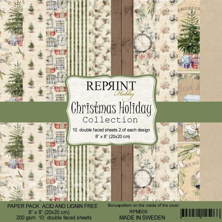 Reprint Reprint Christmas Holiday Collection 8x8 Inch Paper Pack (RPM009)