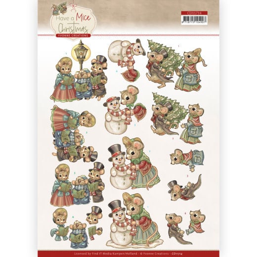 Yvonne creations 3D Cutting Sheet - Yvonne Creations - Have a Mice Christmas - Christmas Carol
