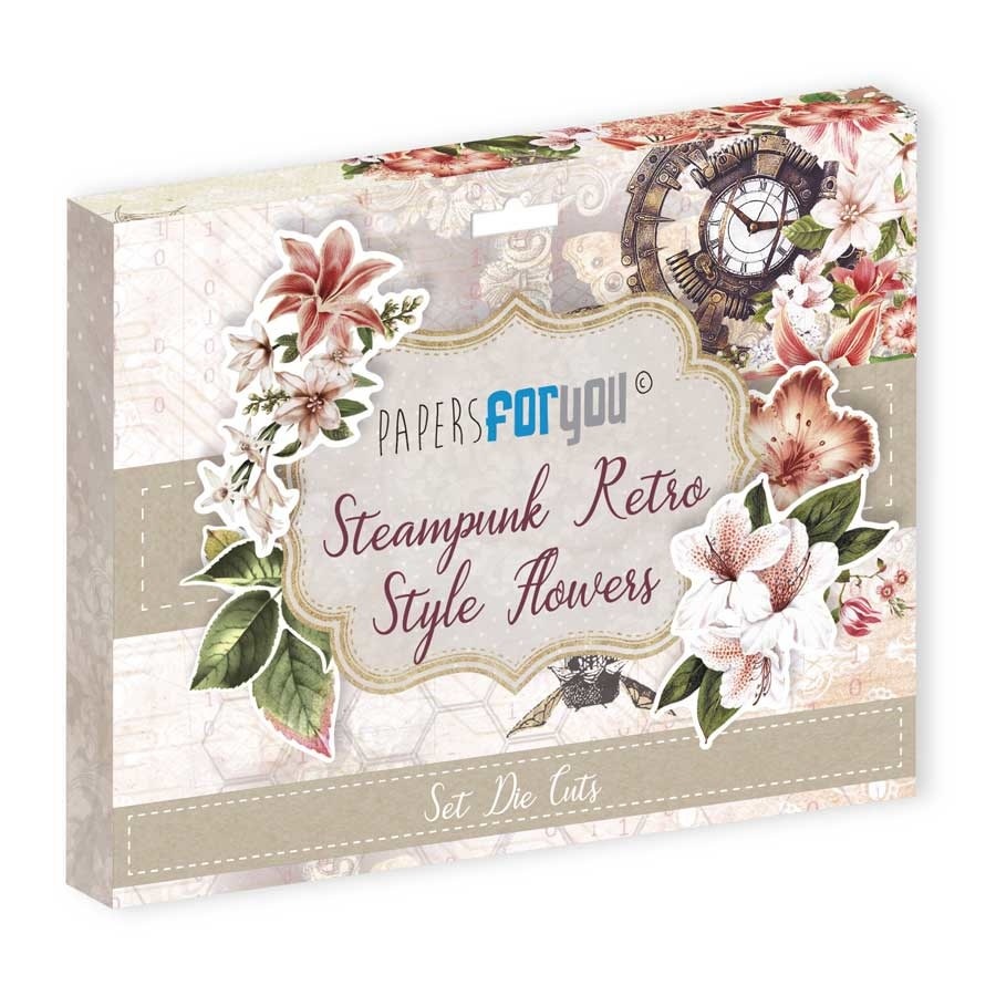 papersforyou Papers For You Steampunk Retro Style Flowers Die Cuts (PFY-3341)