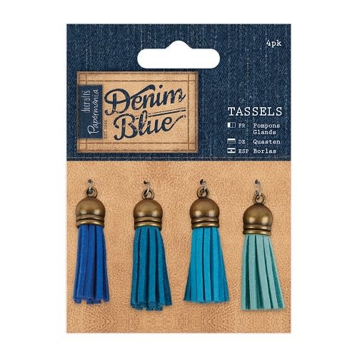 Docrafts Tassels (4pk) - Denim Blue