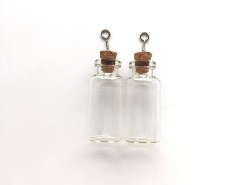 hobby&crafting fun Mini glazen flesjes met kurk & schroef 2 ST 12423-2305 18x40mm