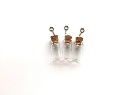 hobby&crafting fun Mini glazen flesjes met kurk & schroef 3 ST 12423-2301 11x12mm