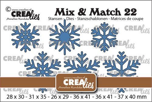 Crealies Crealies Mix & Match no. 22 Sneeuwvlokken CLMix22 37x40mm