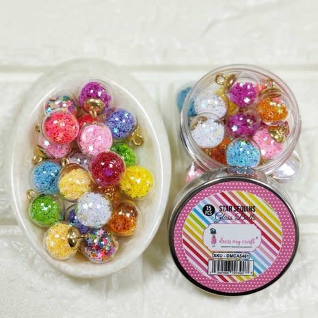 Glass Balls Star Sequins (15pcs) (DMCA5461)