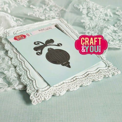 Craft&You Craft&You Cutting Die Kerstbal CW195 5,4cm x4cm - 5,4cmx3,5cm