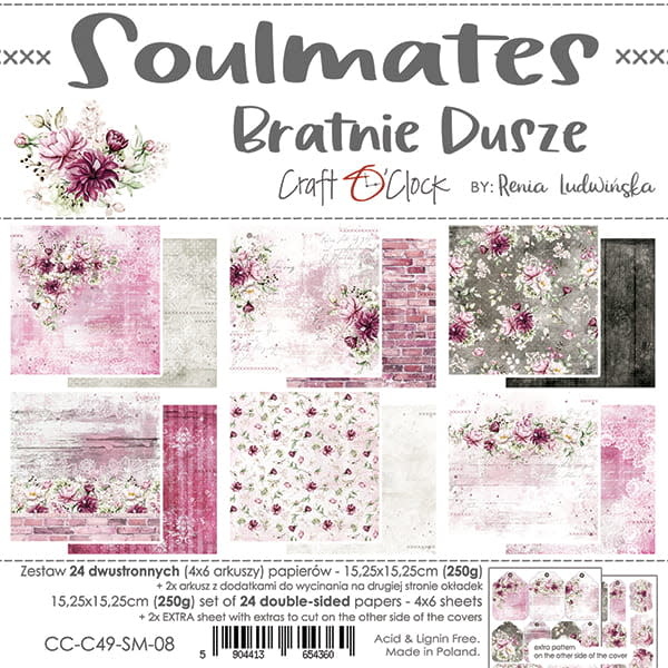 craftoclock SOULMATES - A SET OF PAPERS 15,25X15,25CM