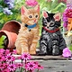 craft buddy Crystal Card Kit, Cat Friends (partial) 18 x 18 cm