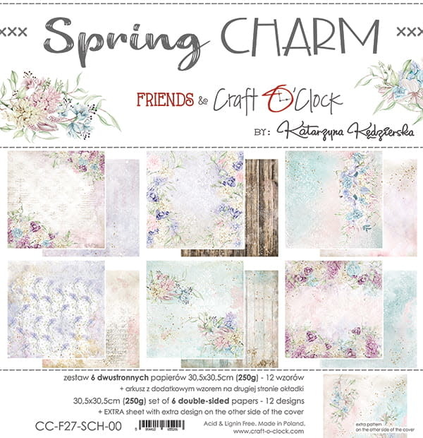 craftoclock SPRING CHARM - A SET OF PAPERS 30,5X30,5CM