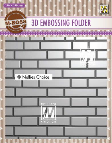 Nellie's choice Nellies Choice 3D Emb. folder Stenenmuur EF3D023 150x150mm