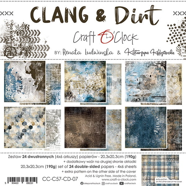 craftoclock CLANG & DIRT - A SET OF PAPERS 20,3X20,3CM