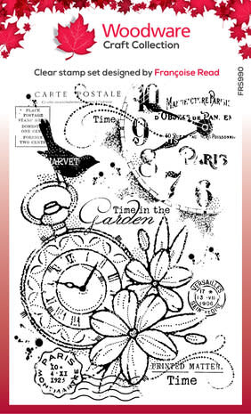 woodware Pocket Watch Garden Clear Stamps (FRS990)