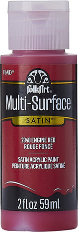 Folkart Multi-Surface Satin Engine Red 2 fl oz (2948)