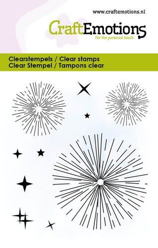 CraftEmotions CraftEmotions clearstamps 6x7cm - Vuurwerk met sterren