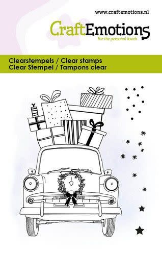 CraftEmotions CraftEmotions clearstamps 6x7cm - Kerstauto