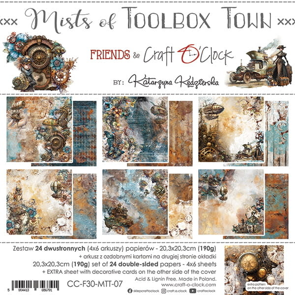 craftoclock MISTS OF TOOLBOX TOWN - SET PAPIEREN 20,3X20,3CM