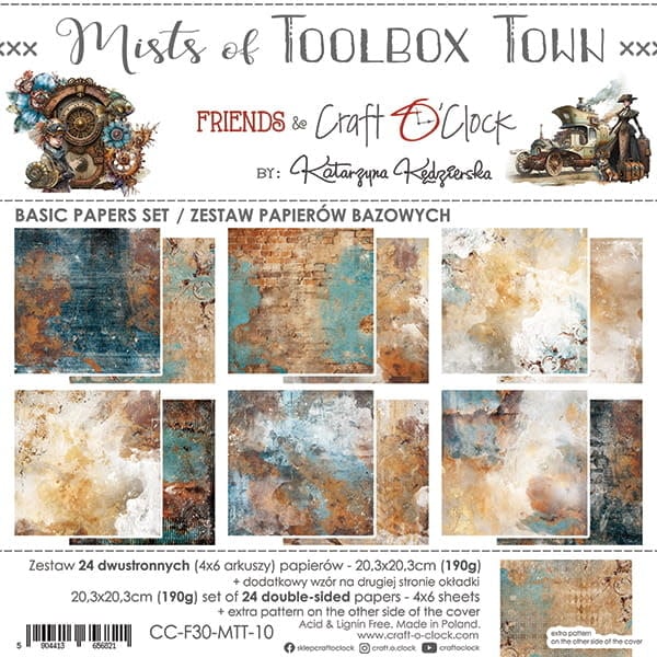 craftoclock MISTS OF TOOLBOX TOWN - SET BASE-PAPIEREN 20,3X20,3CM