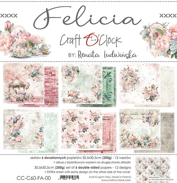 craftoclock FELICIA - SET PAPIEREN 30,5X30,5CM