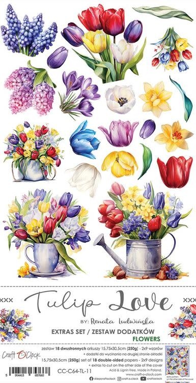 craftoclock Tulip Love - Basic Paper Set Flowers