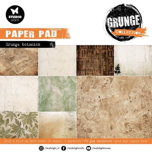 Studio Light Studio Light Paper pad Grunge botanics Grunge Collection nr.137 SL-GR-DPP137 203,2x203,2x9mm