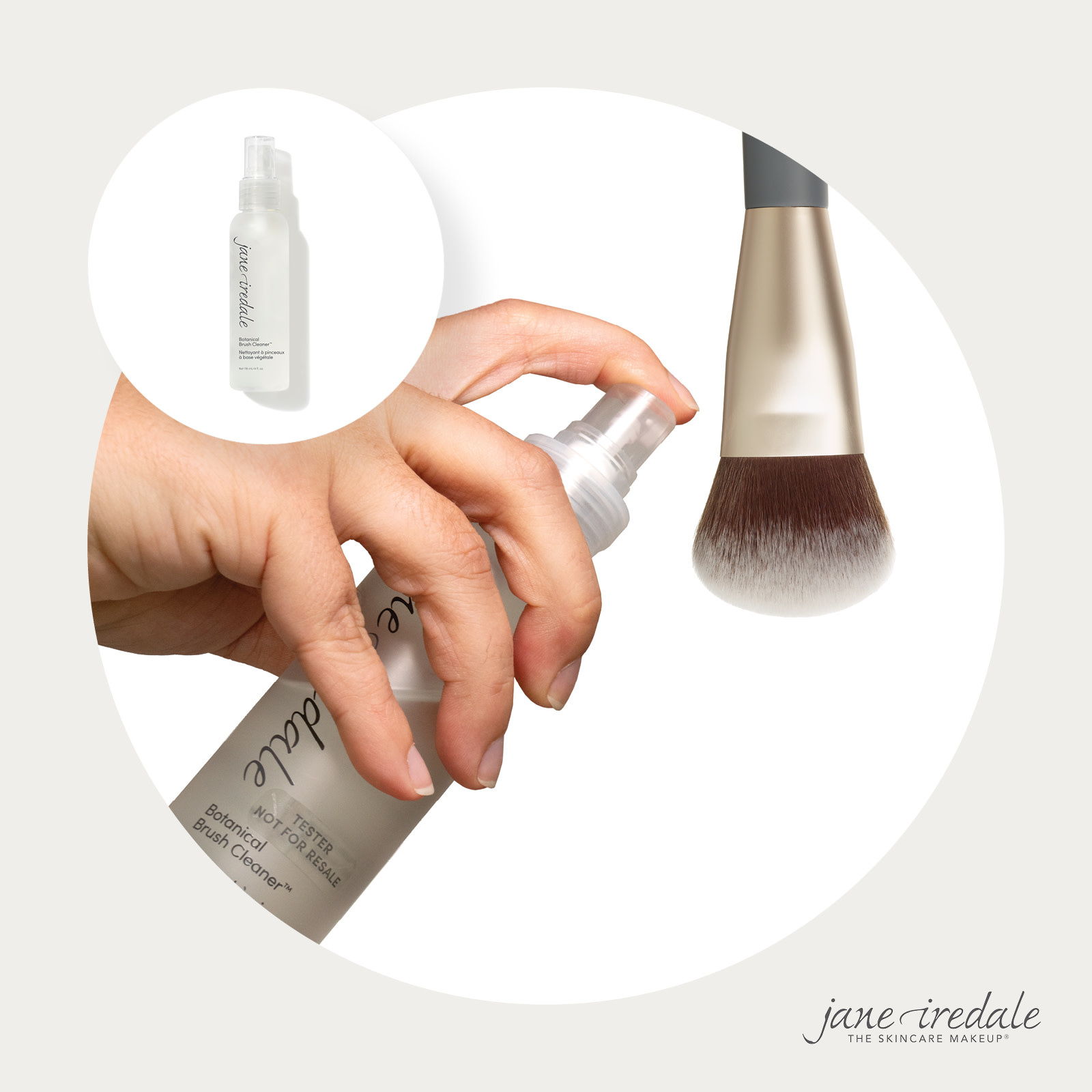 Jane Iredale Pro Brush Cleansing set + gratis Cleansing pad