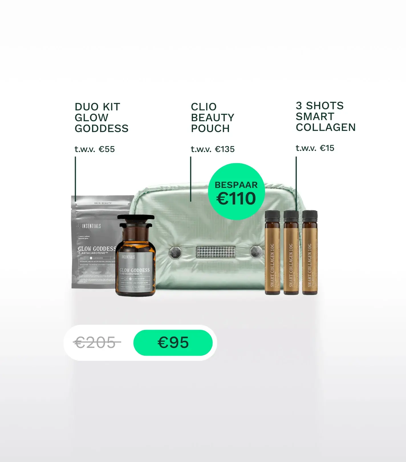Promo: Clio Pouch + Glow Goddess + 3 Collagen shots + jar