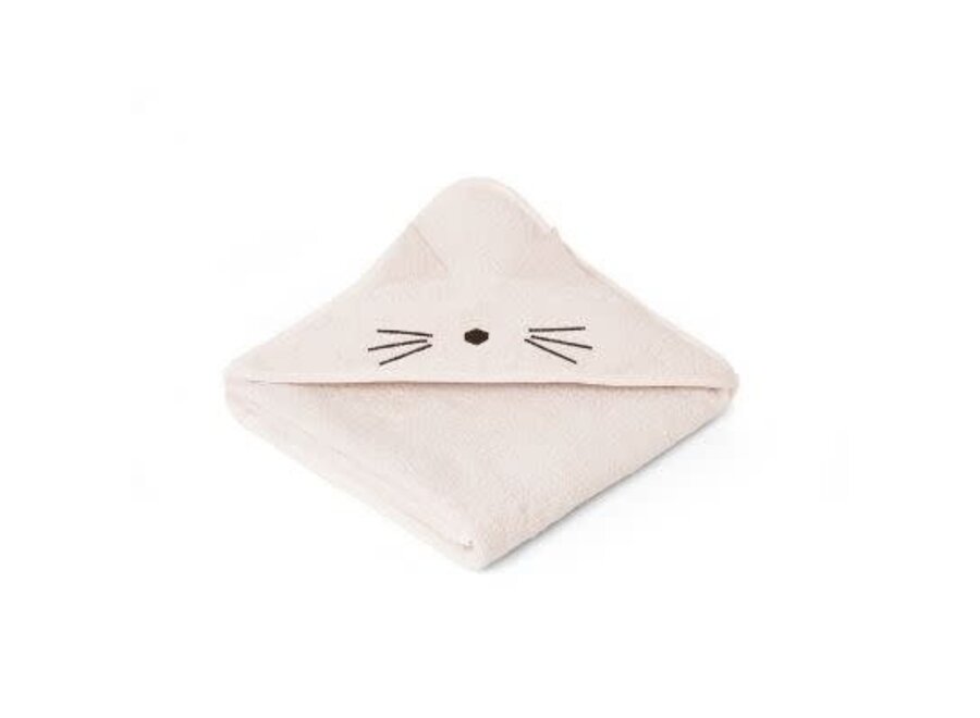 Liewood Augusta Hooded Towel Cat - Sweet Rose
