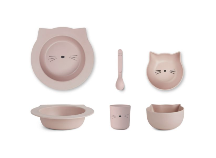 Liewood Barbara Bamboo Baby Set Cat - rose