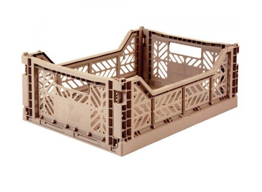 Lillemor Folding Crate Midi - warm taupe