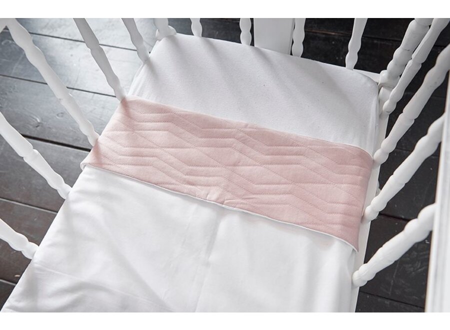 House of Jamie Crib Sheet Geometry Jacquard - powder pink