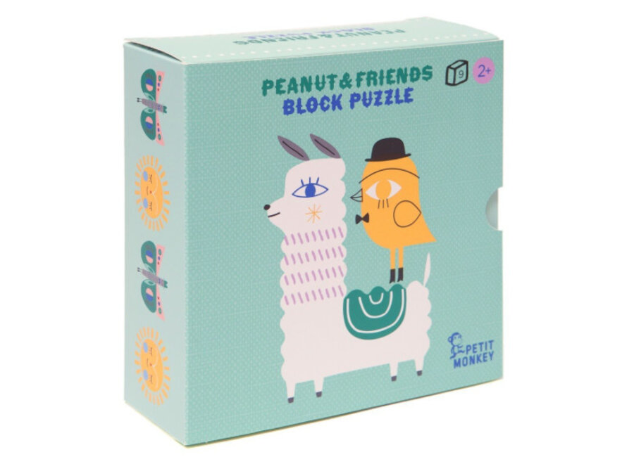 Petit Monkey Block Puzzle Peanut & Friends 9 pcs/ 2 yrs+