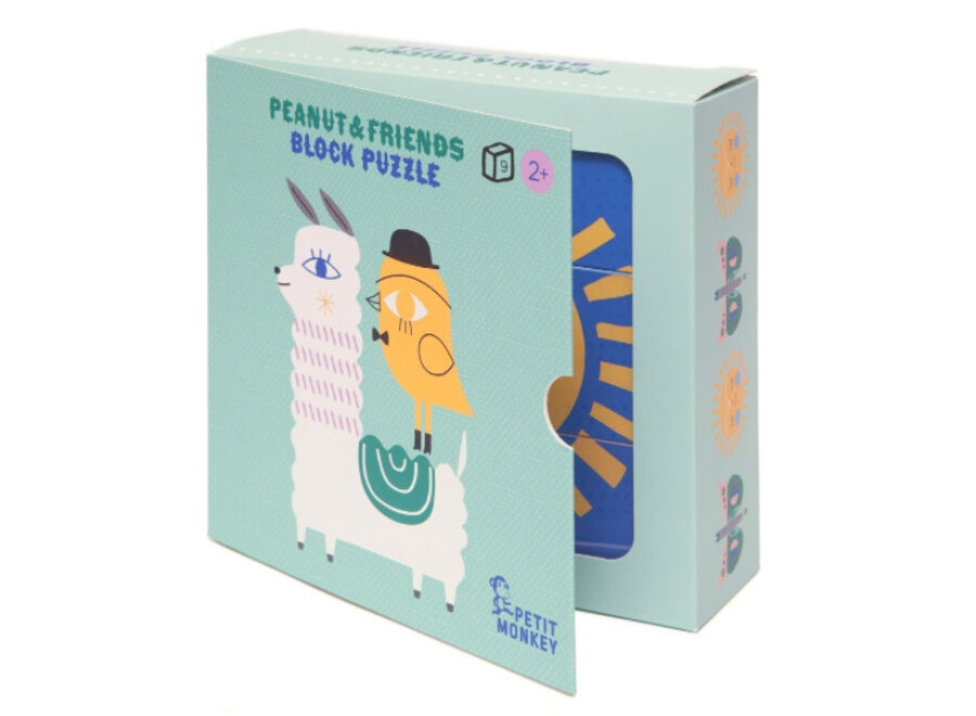 Petit Monkey Block Puzzle Peanut & Friends 9 pcs/ 2 yrs+