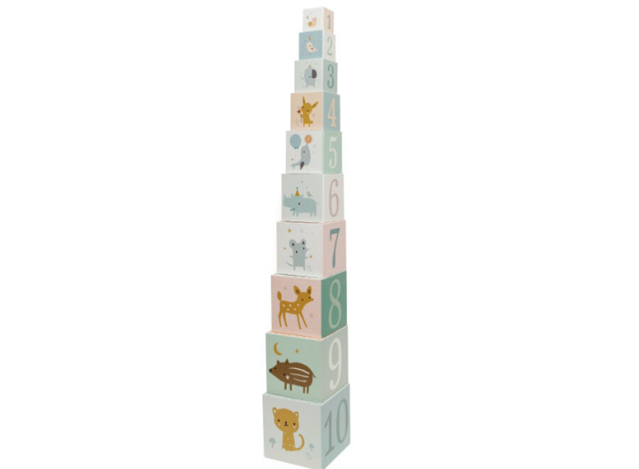 Petit Monkey Stacking Blocks Forest Friends