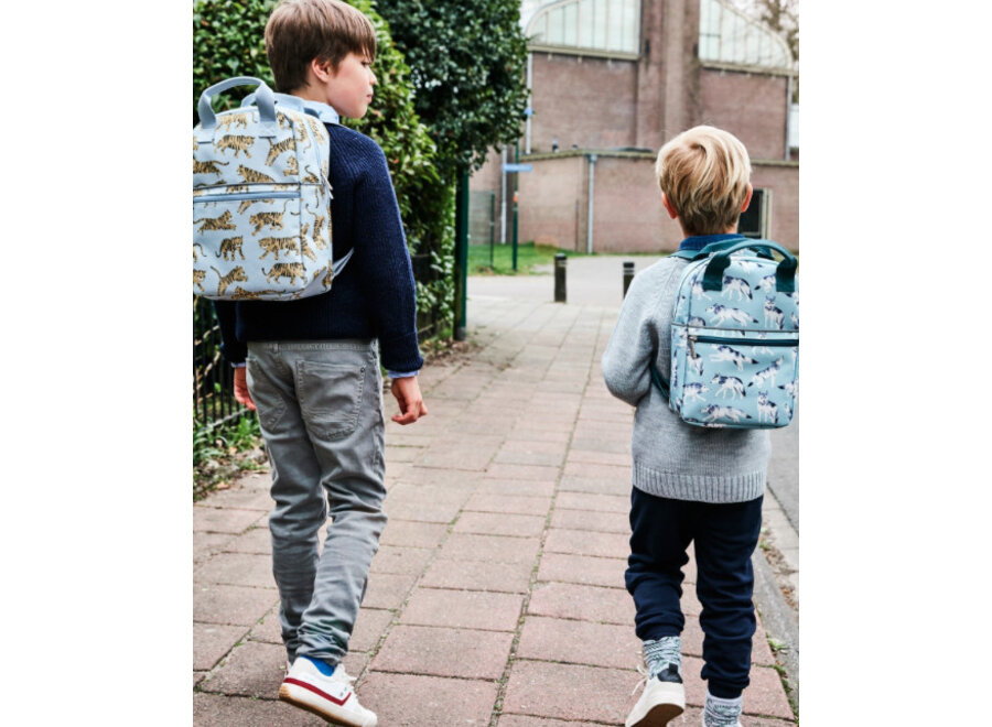 Petit Monkey Backpack Tigers Grey Large