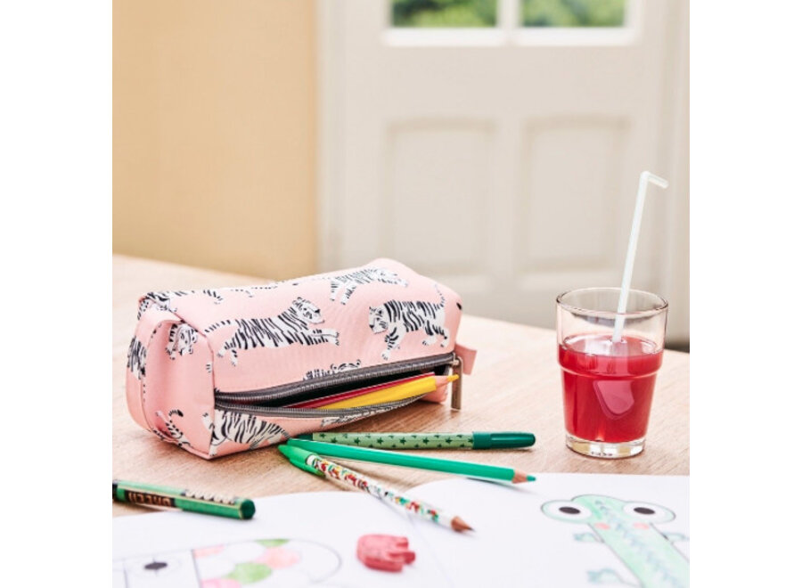 Petit Monkey Pencil Case White Tigers