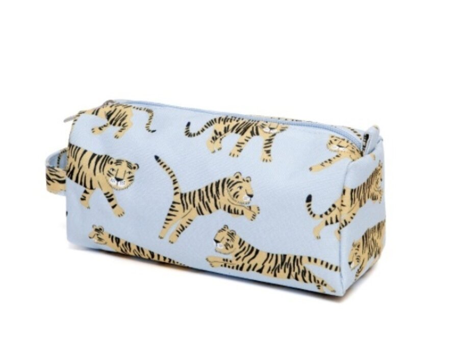 Petit Monkey Pencil Case Tigers Grey