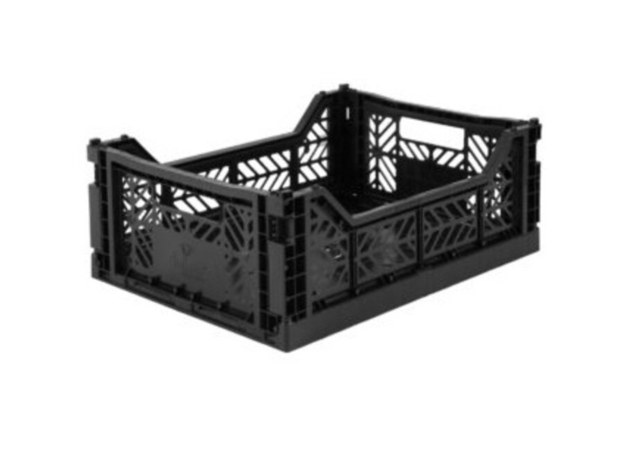 Lillemor Folding Crate Midi - black