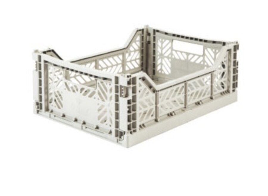 Lillemor Folding Crate Midi - light grey