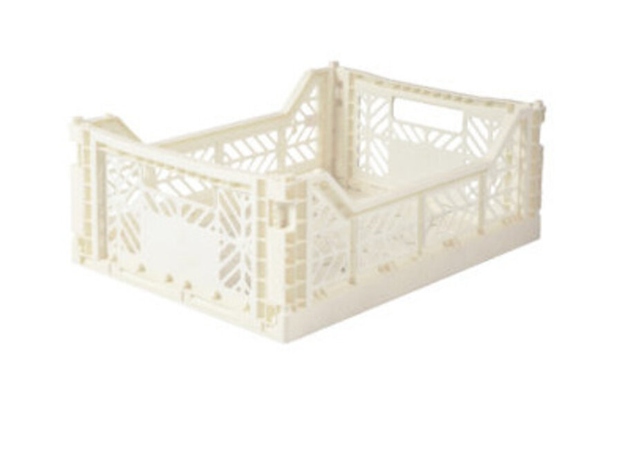 Lillemor Folding Crate Midi - coconut