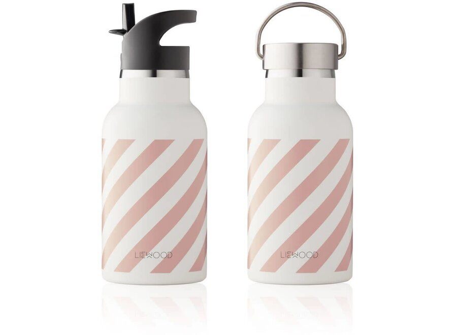 Liewood Anker Water Bottle - stripe rose creme de la creme