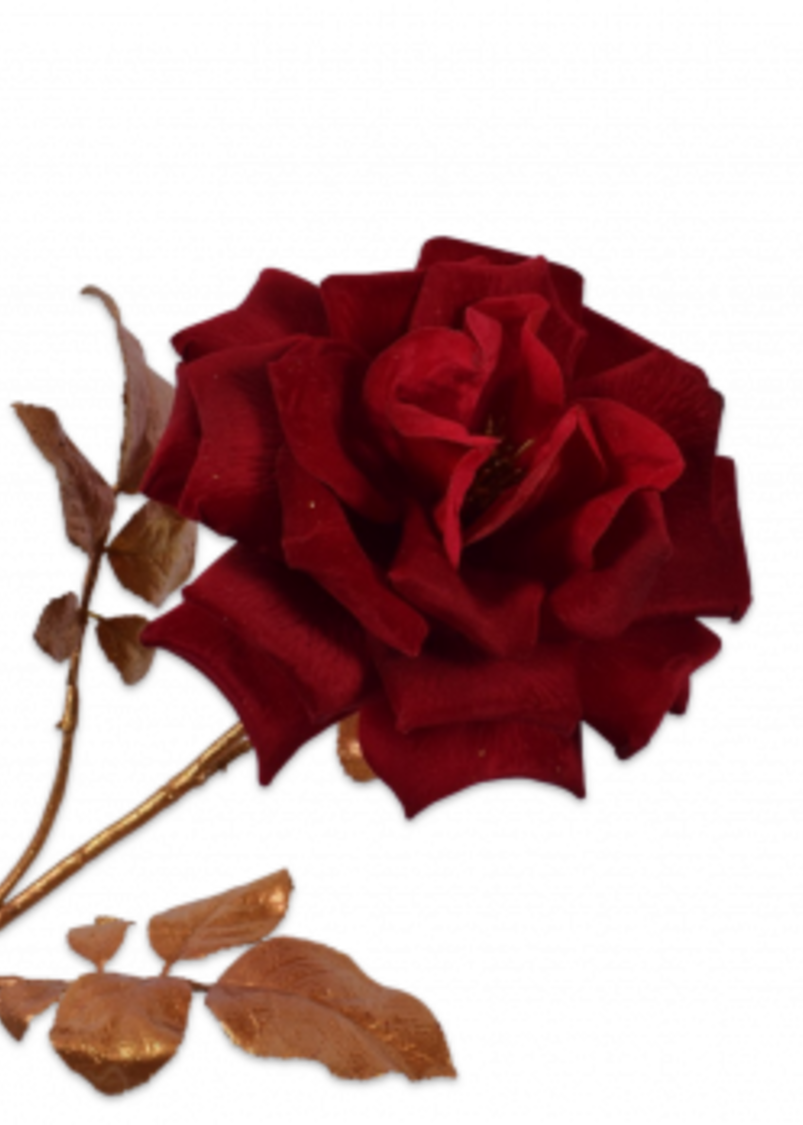 Silk-ka Rode Roos   goud kl. blad en steel 79 cm